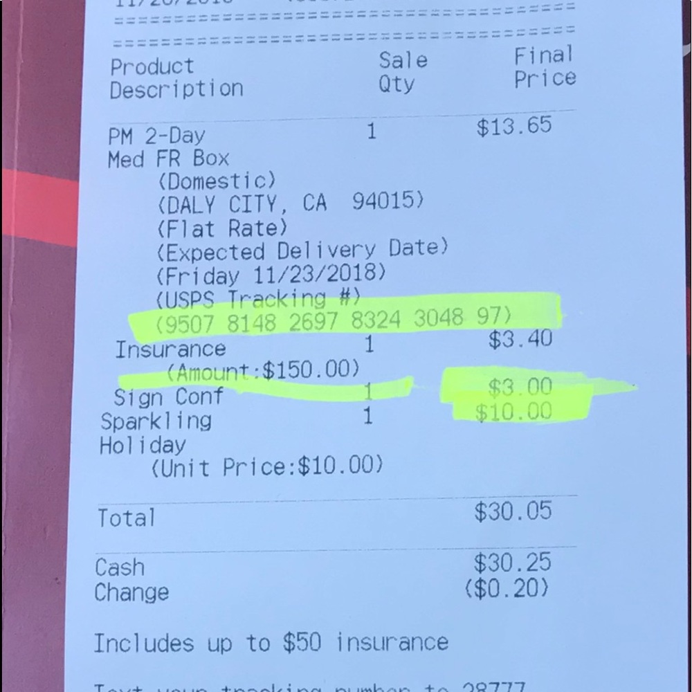 Shipping and insurance receipt @sixiaozheng